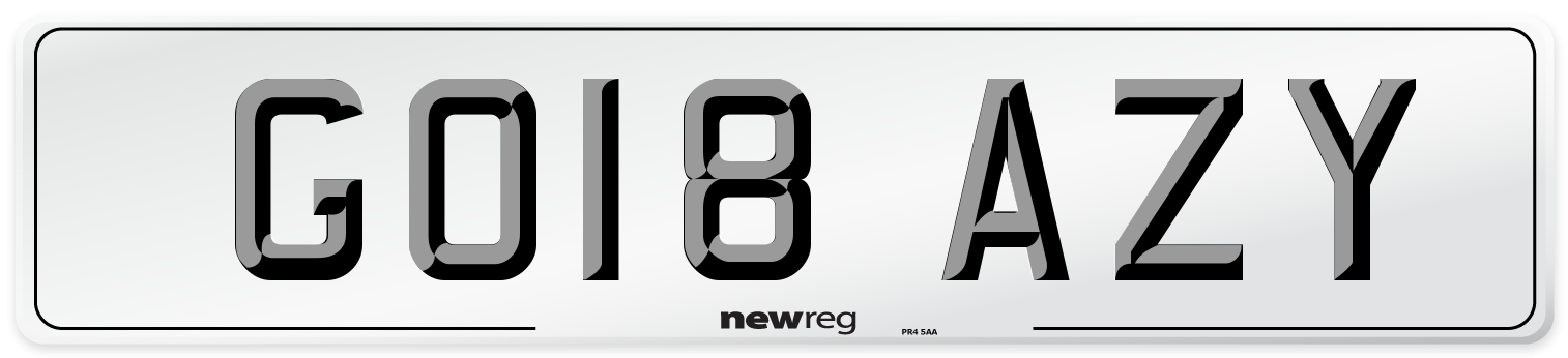 GO18 AZY Number Plate from New Reg